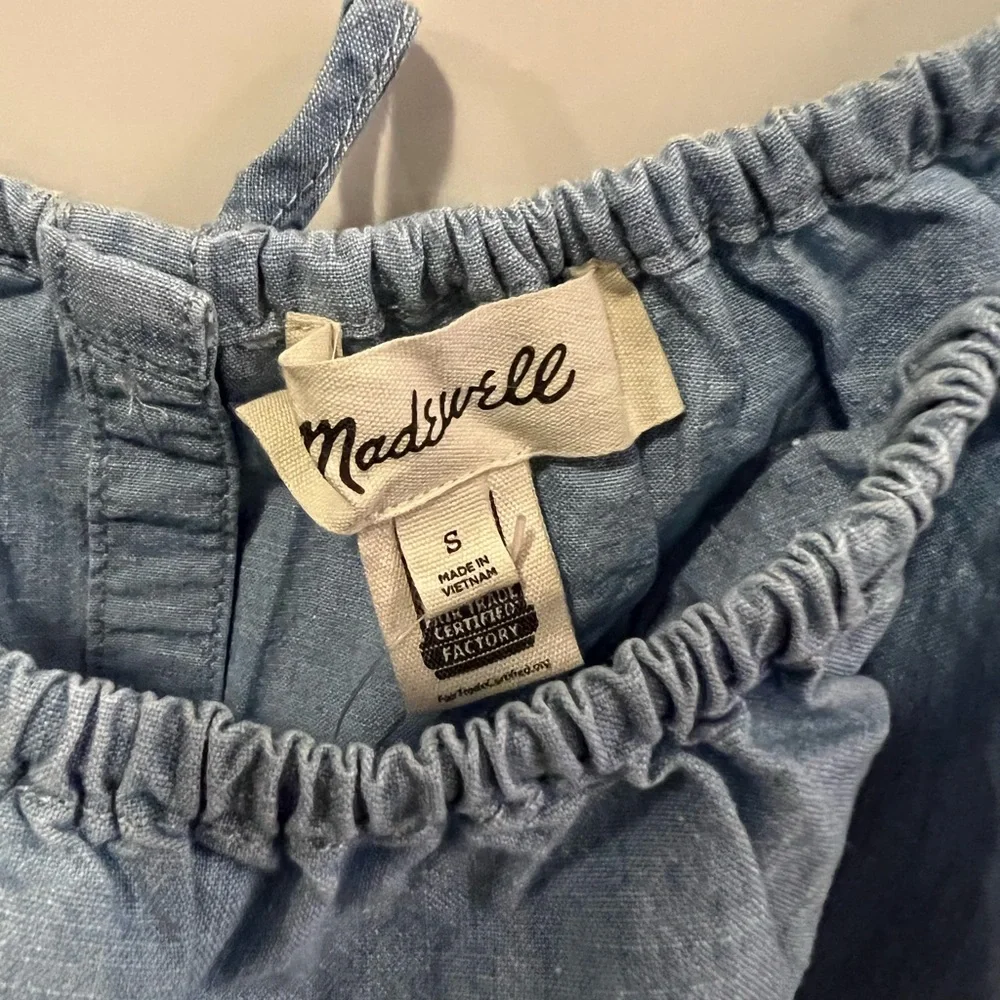 Madewell Chambray Meriden Top in Vineshire Wash Blue Size - Picture 11 of 15